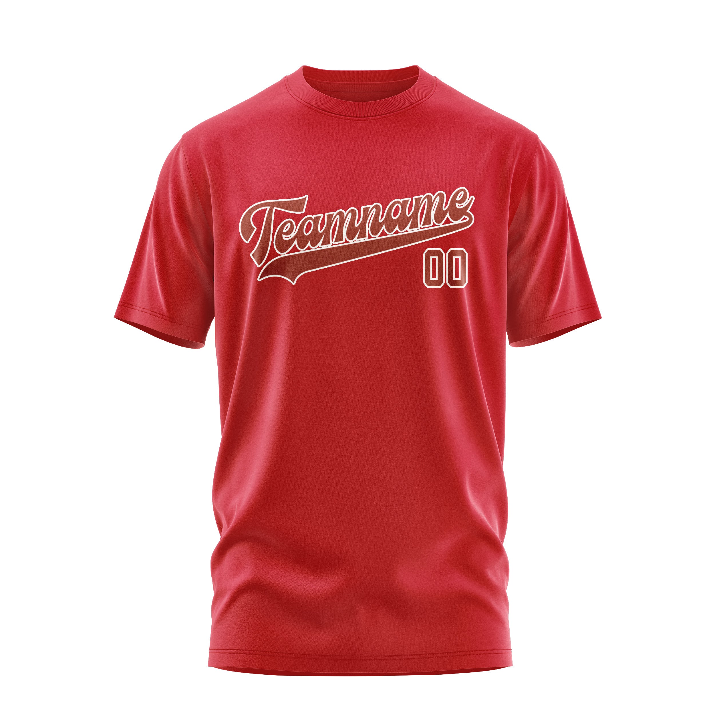 Maßgeschneidertes Rot Korallenrot T-Shirt