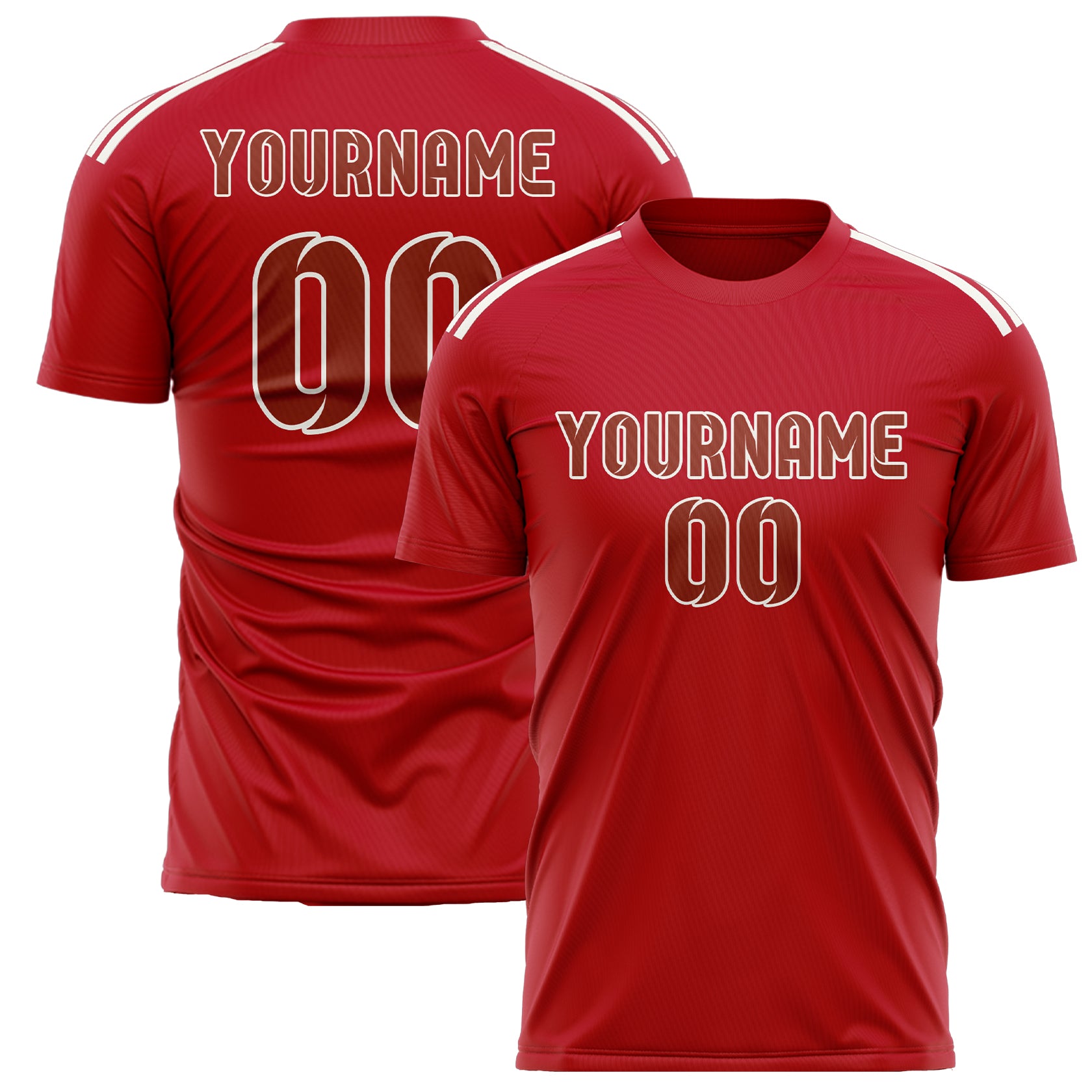 Benutzerdefiniertes Professionelles Rot Korallenrot Fußballtrikot