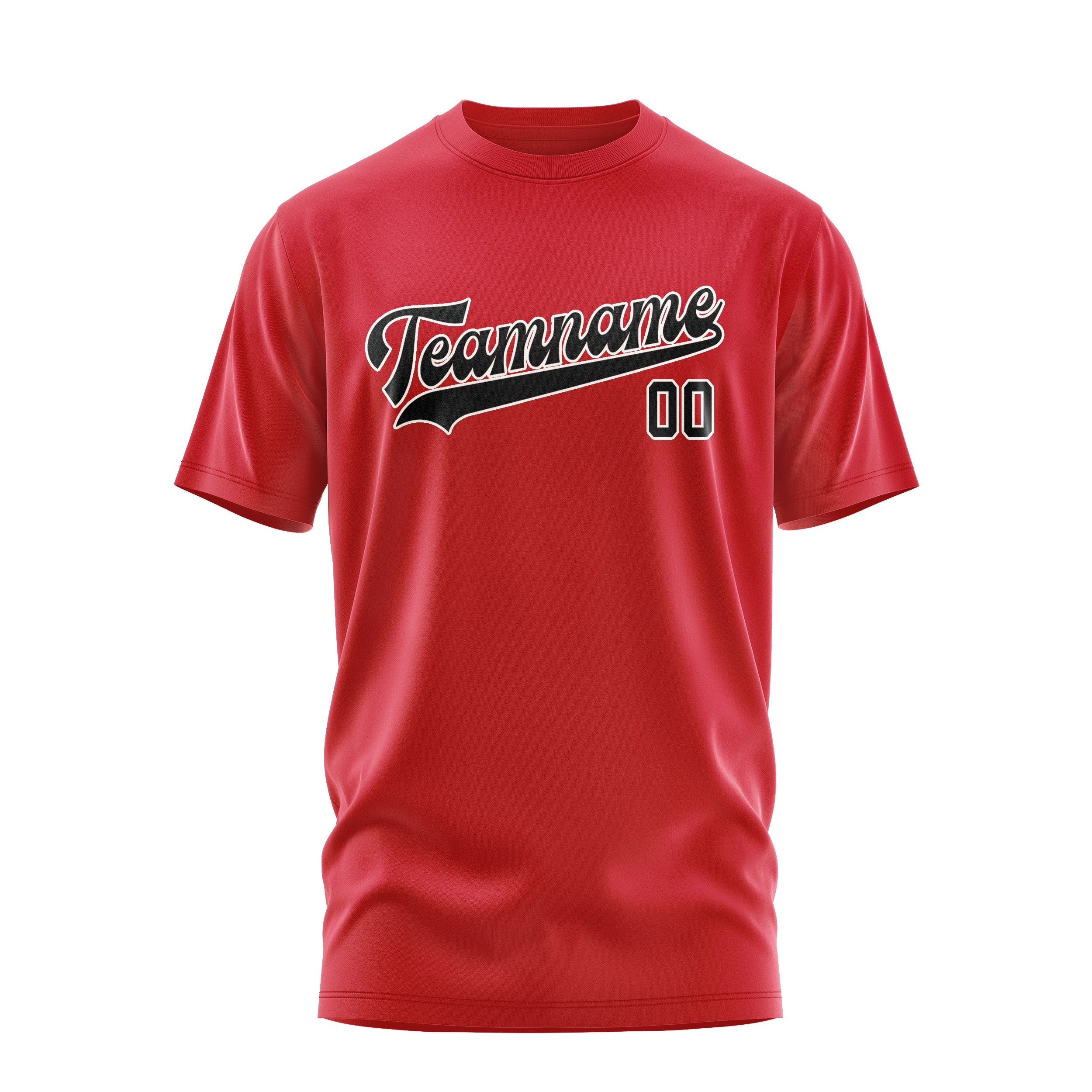 Maßgeschneidertes Rot Schwarz T-Shirt