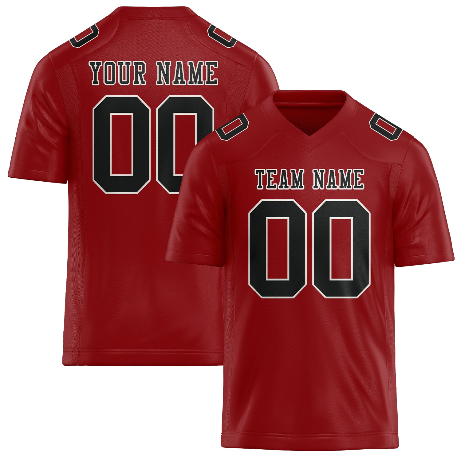 Maßgeschneidertes Professionelles Rot Schwarz Rugbytrikot