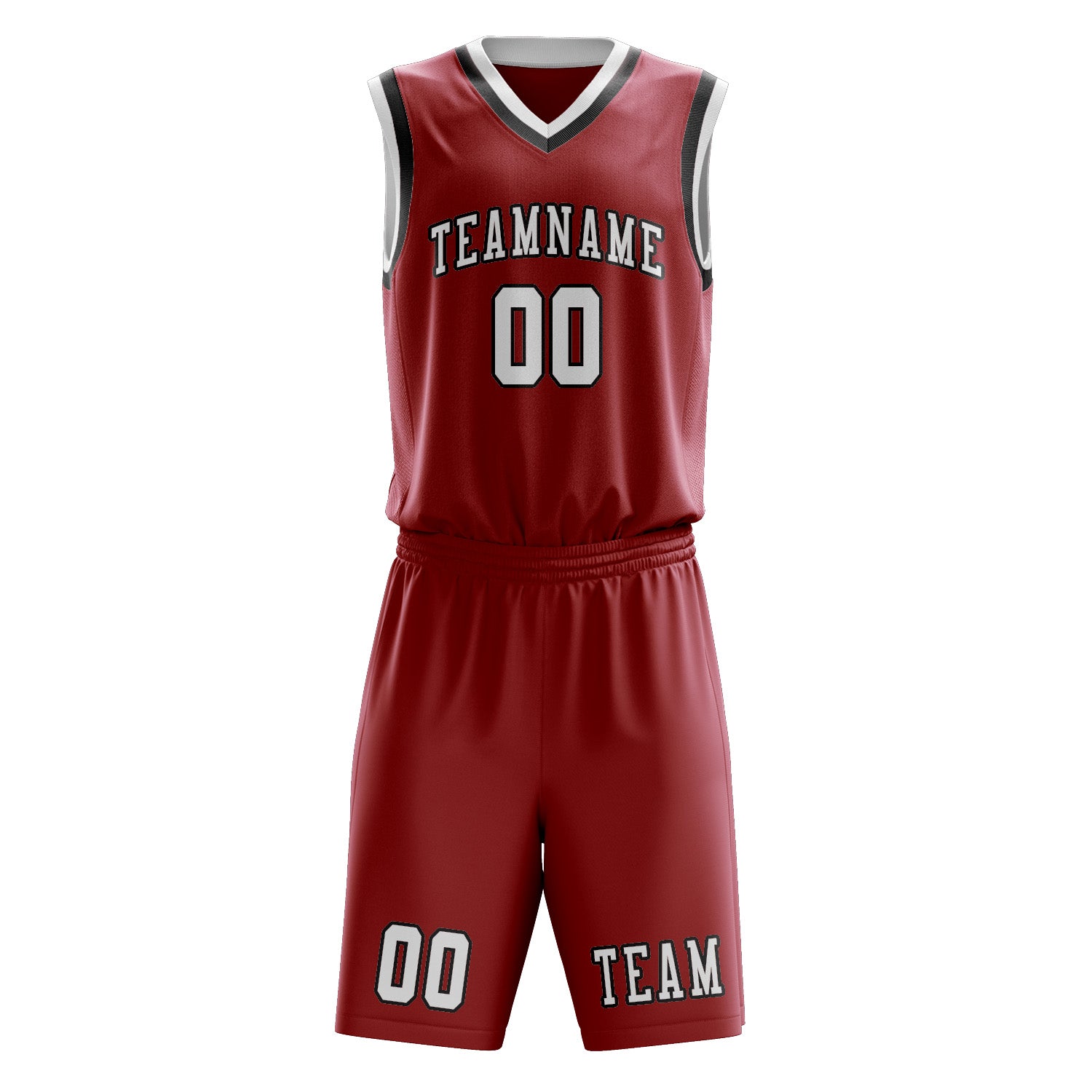 Benutzerdefiniertes Professionelles Rot Weiß Basketballtrikot-Set