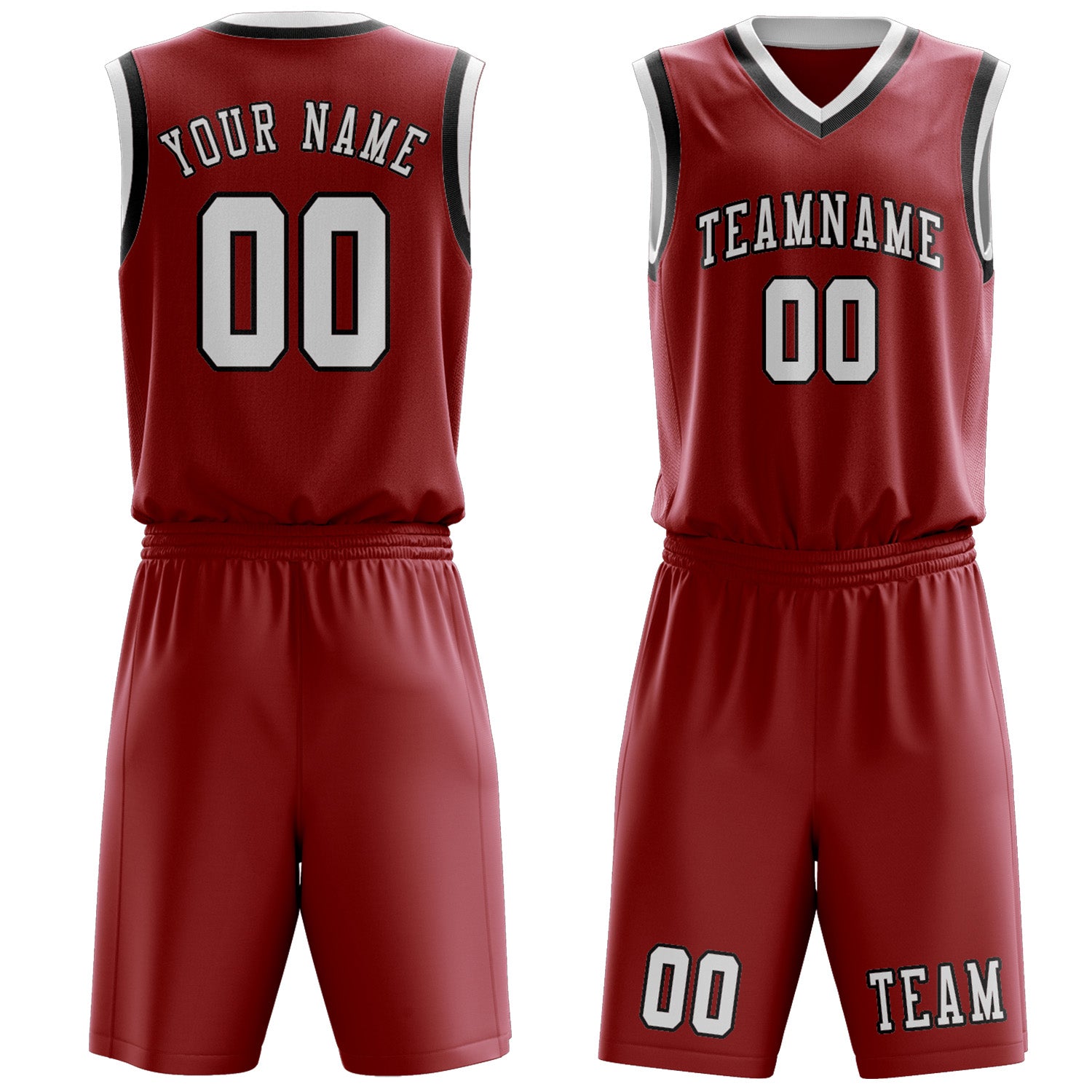 Benutzerdefiniertes Professionelles Rot Weiß Basketballtrikot-Set