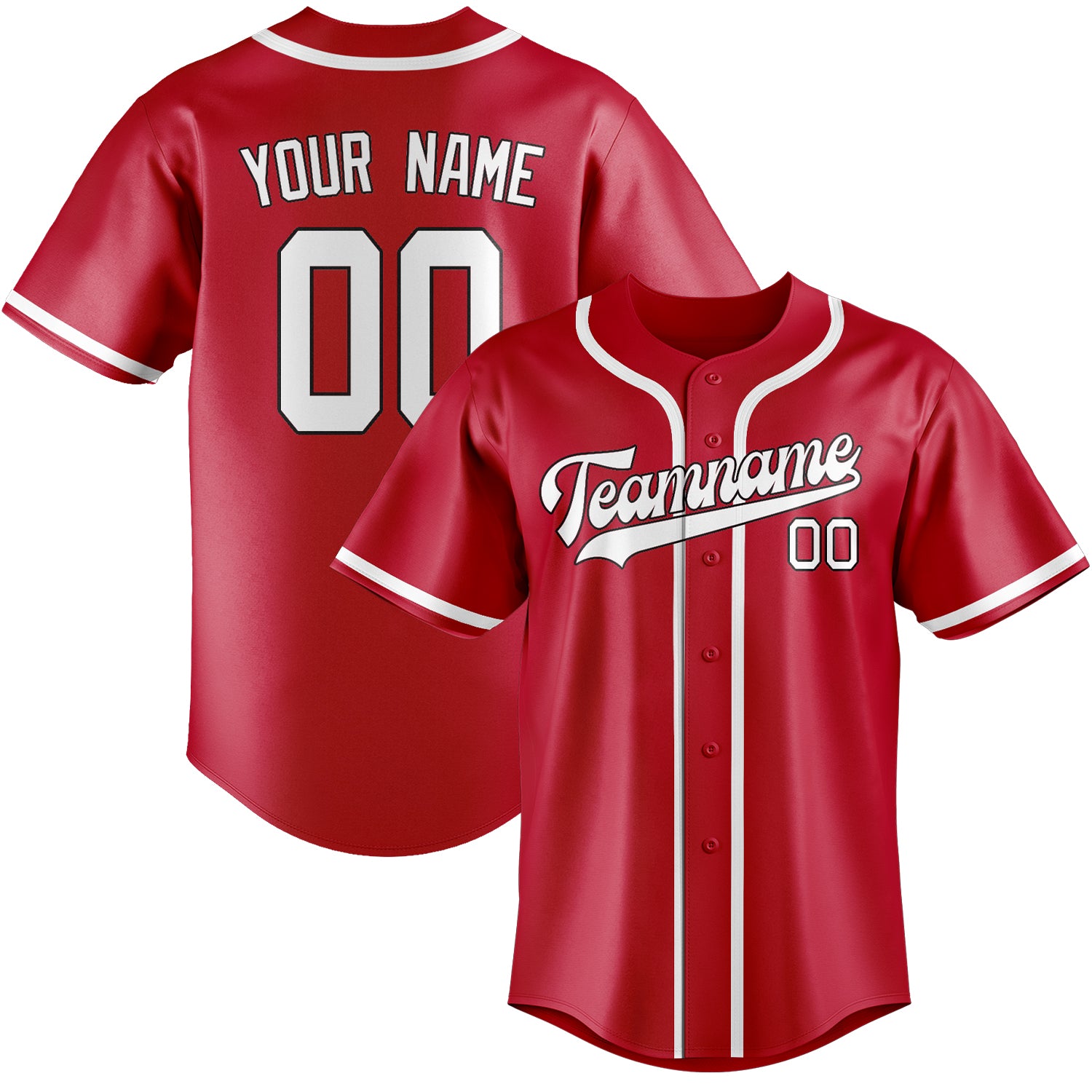 Benutzerdefiniertes Professionelles Rot Weiß Baseballtrikot