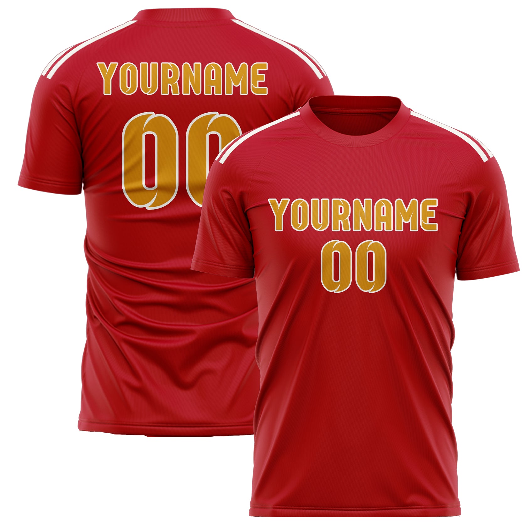 Benutzerdefiniertes Professionelles Rot Gelb Fußballtrikot