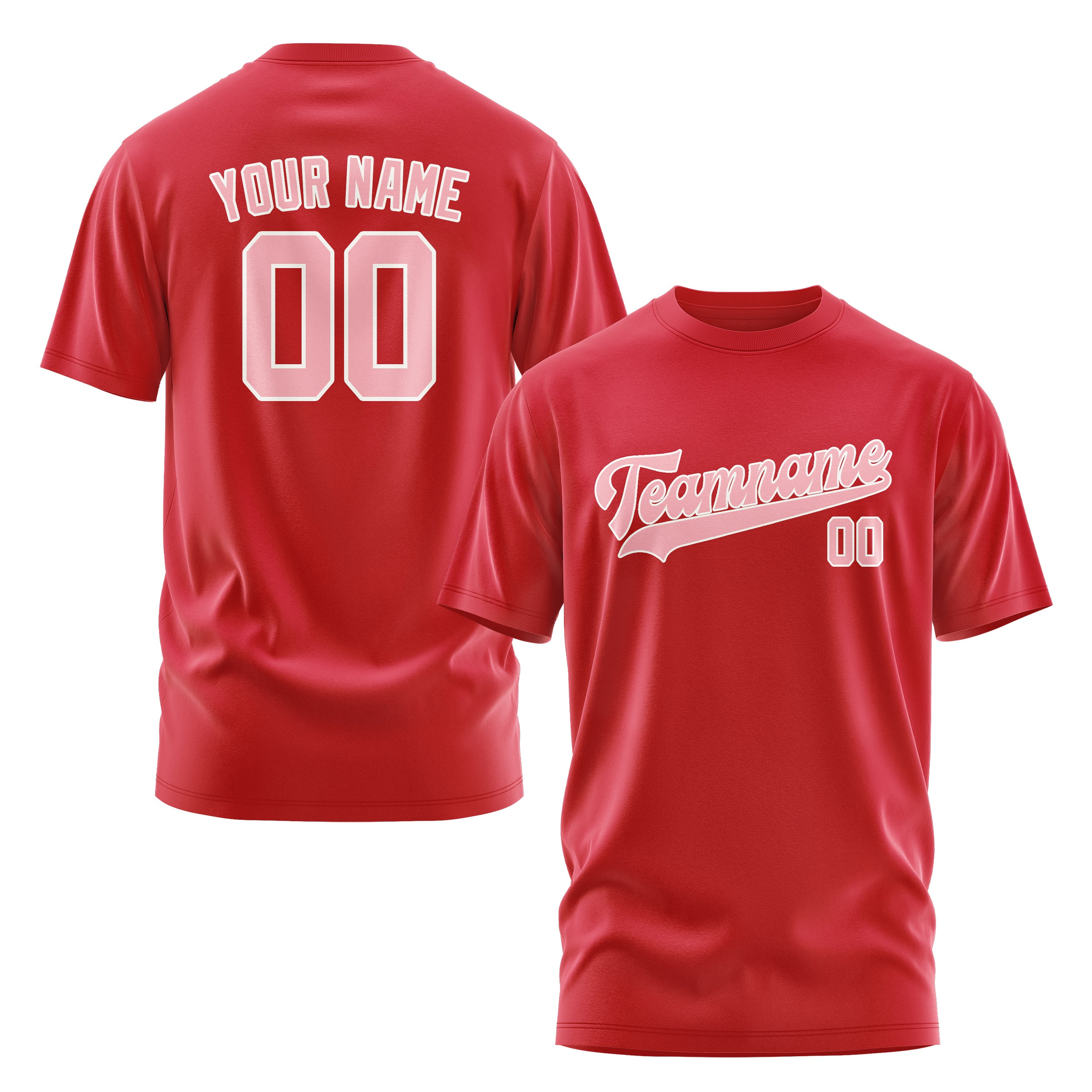 Maßgeschneidertes Rot Rosa T-Shirt