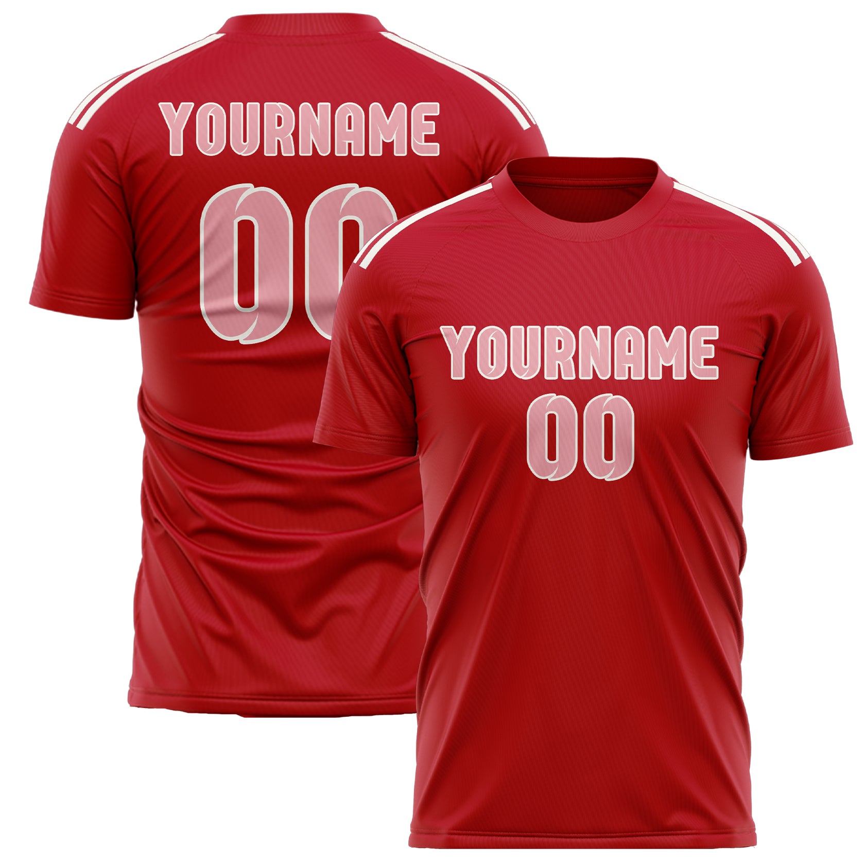 Benutzerdefiniertes Professionelles Rot Rosa Fußballtrikot