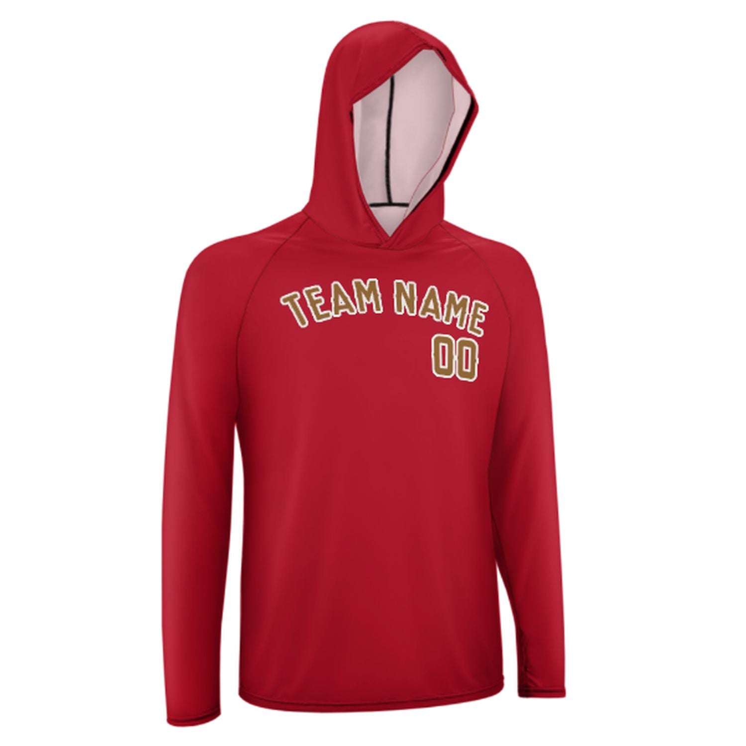 Maßgeschneidertes Rot Khaki UV-Hoodie