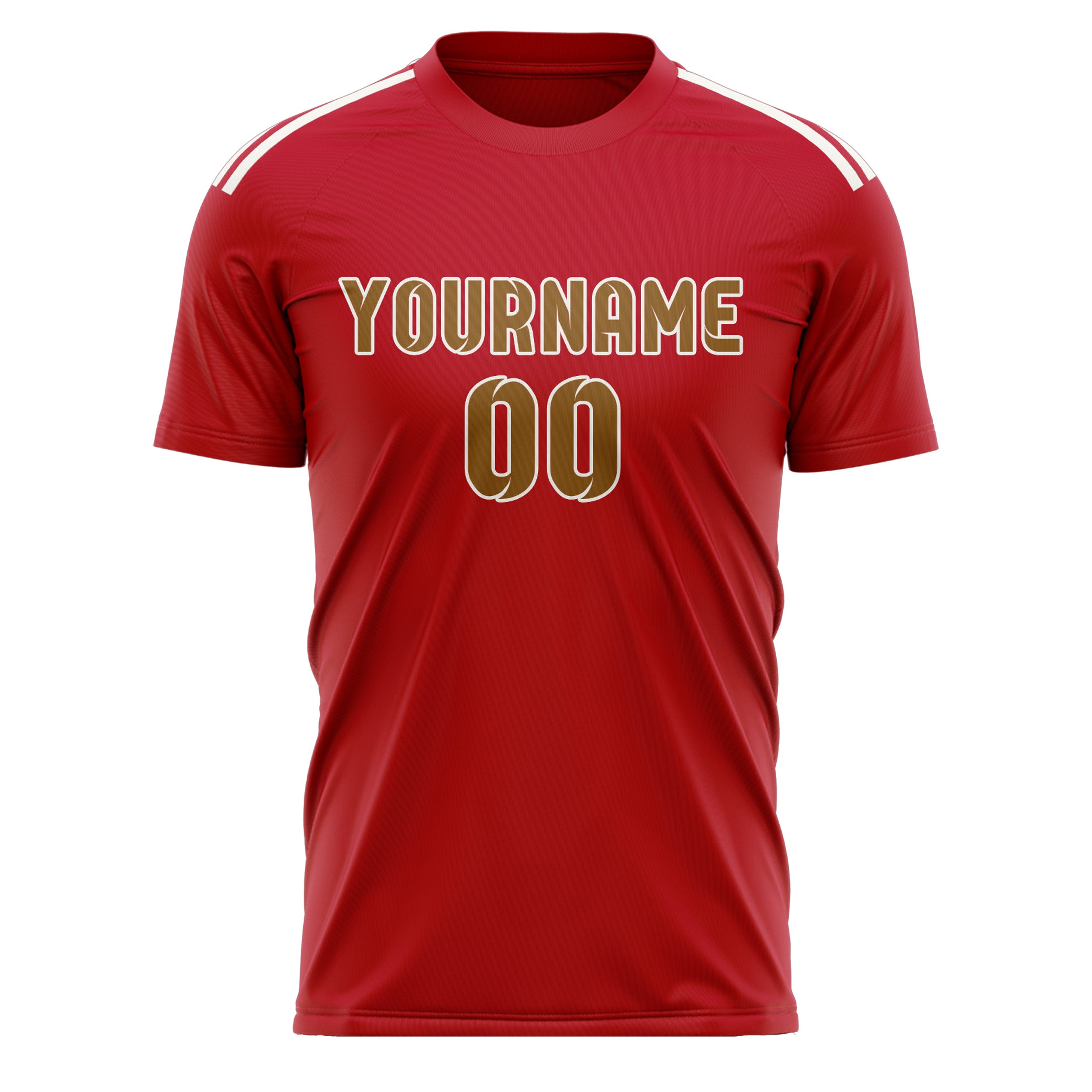 Benutzerdefiniertes Professionelles Rot Khaki Fußballtrikot