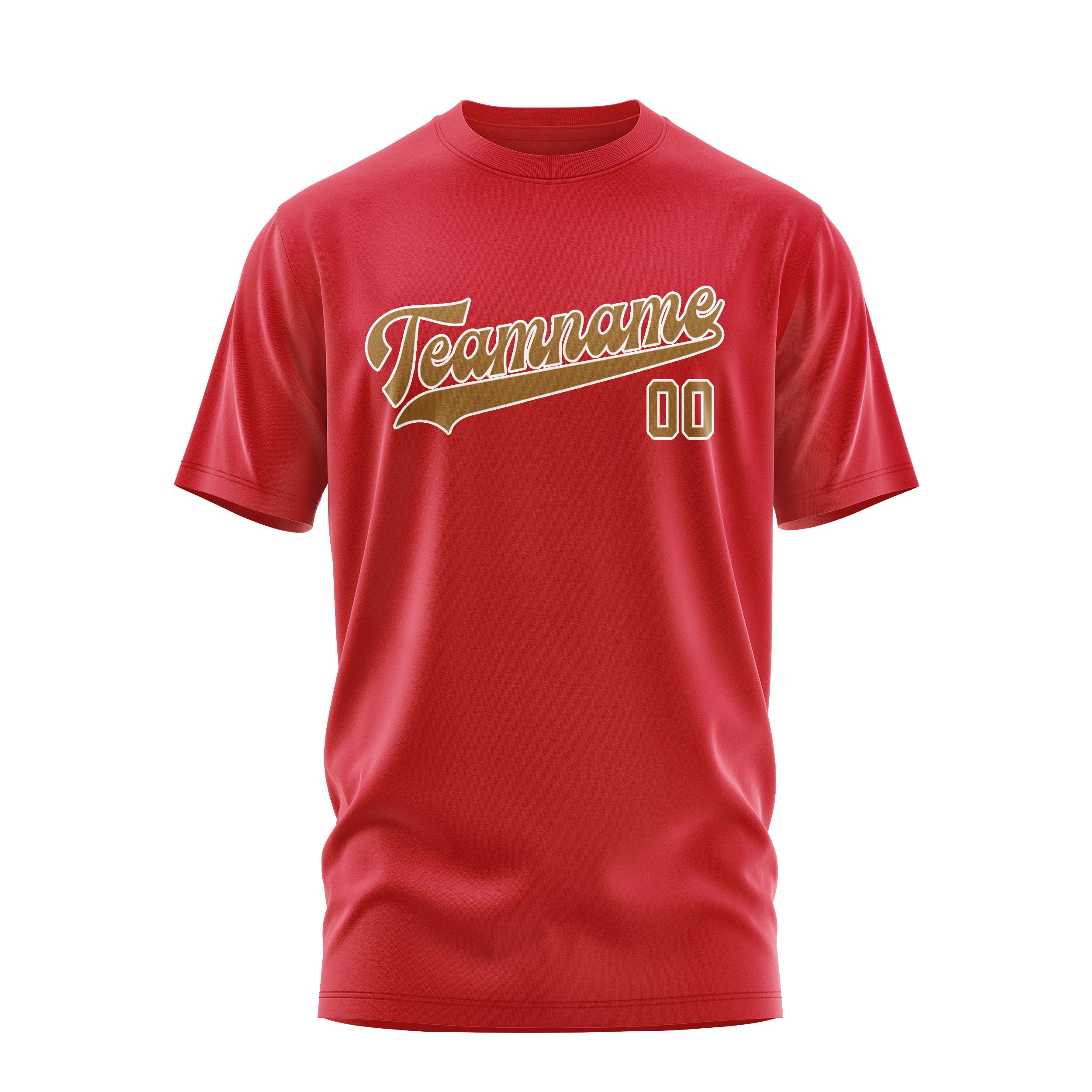 Maßgeschneidertes Rot Khaki T-Shirt