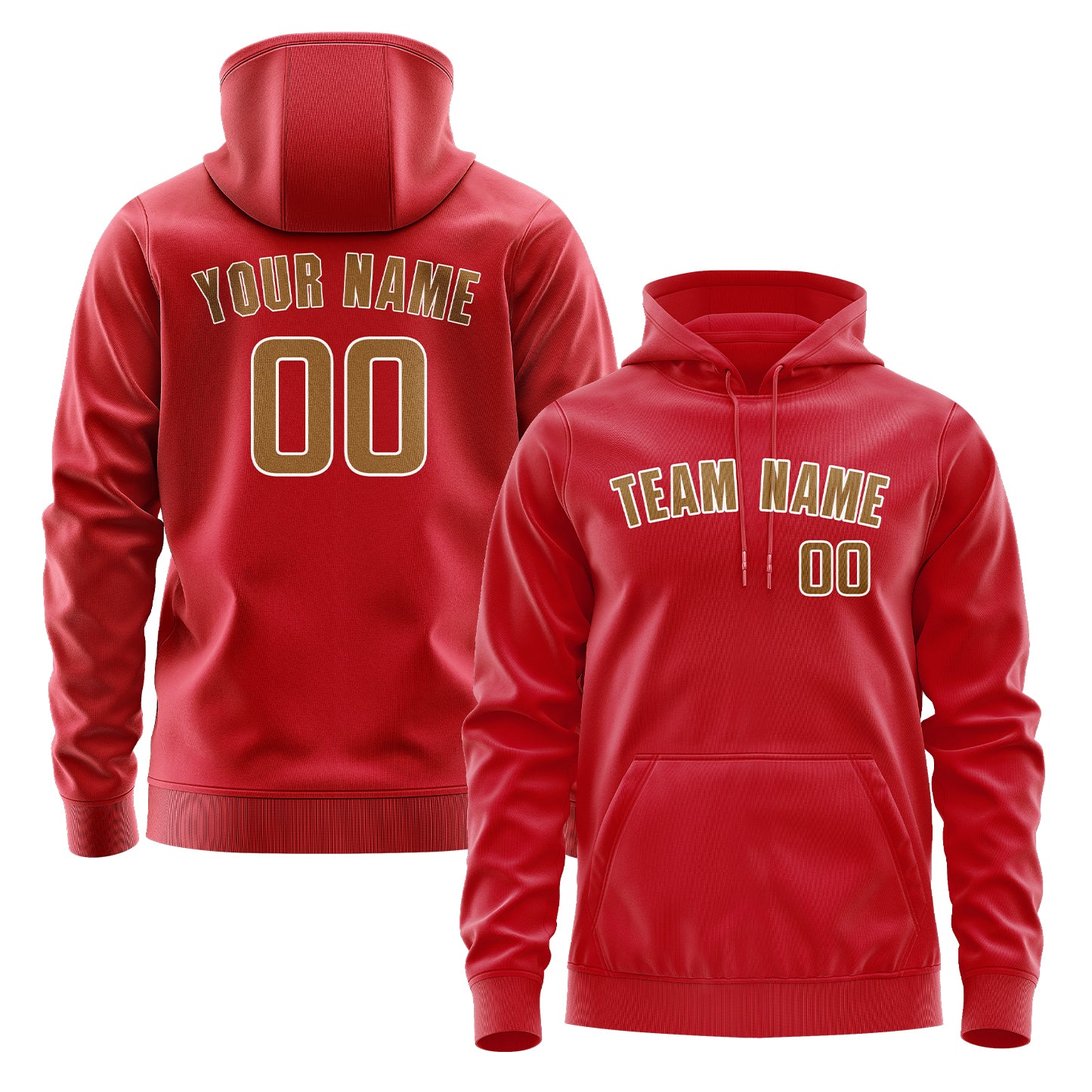 Maßgeschneidertes Rot Khaki Hoodie
