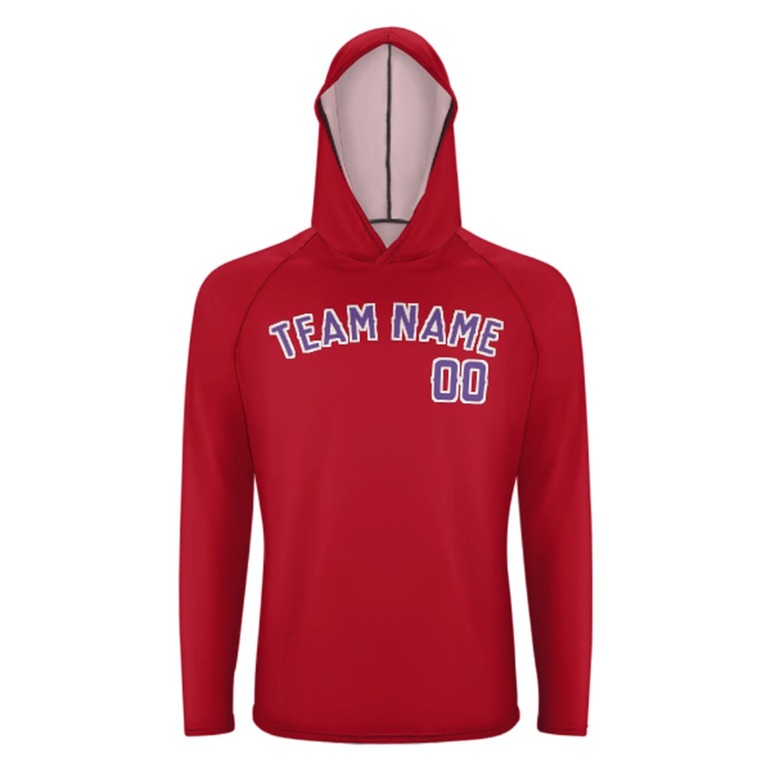 Maßgeschneidertes Rot Lavendel UV-Hoodie