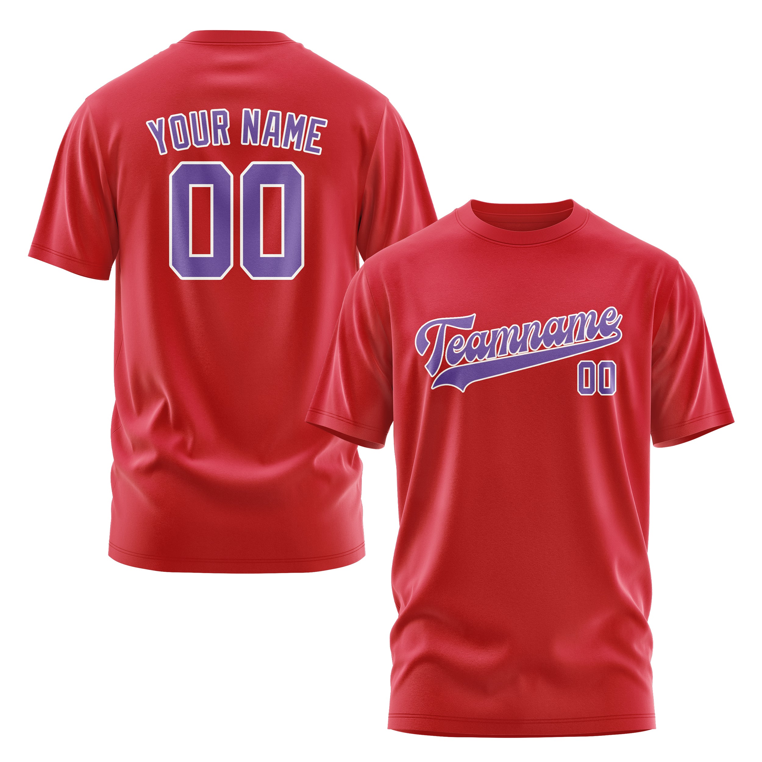 Maßgeschneidertes Rot Lavendel T-Shirt
