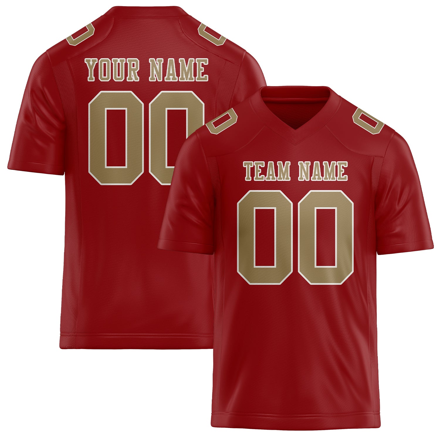 Maßgeschneidertes Professionelles Rot Hellkhaki Rugbytrikot