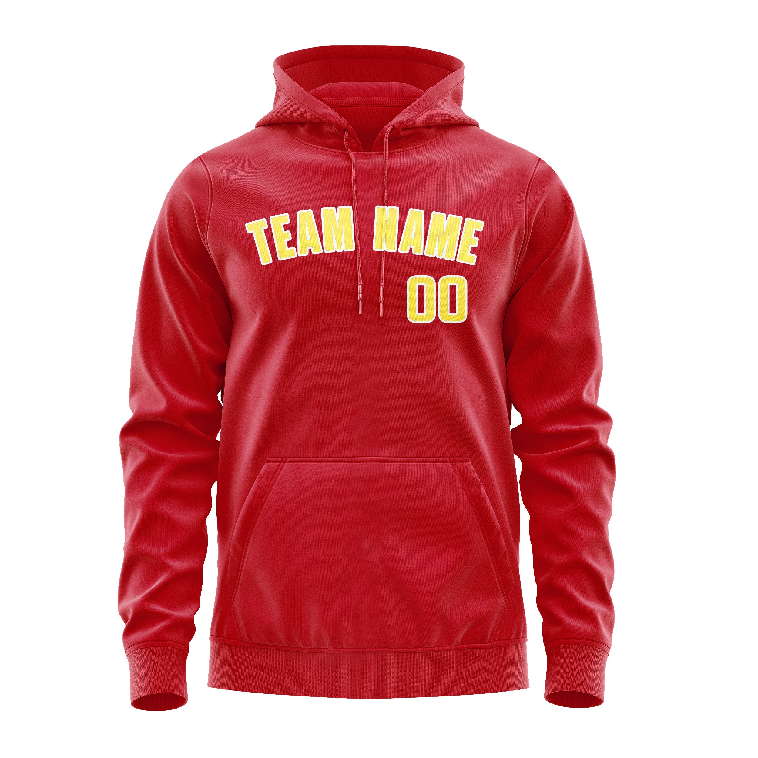 Maßgeschneidertes Rot Blassgelb Hoodie