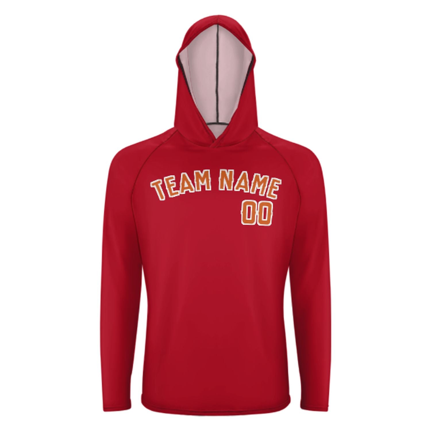Maßgeschneidertes Rot Orange UV-Hoodie