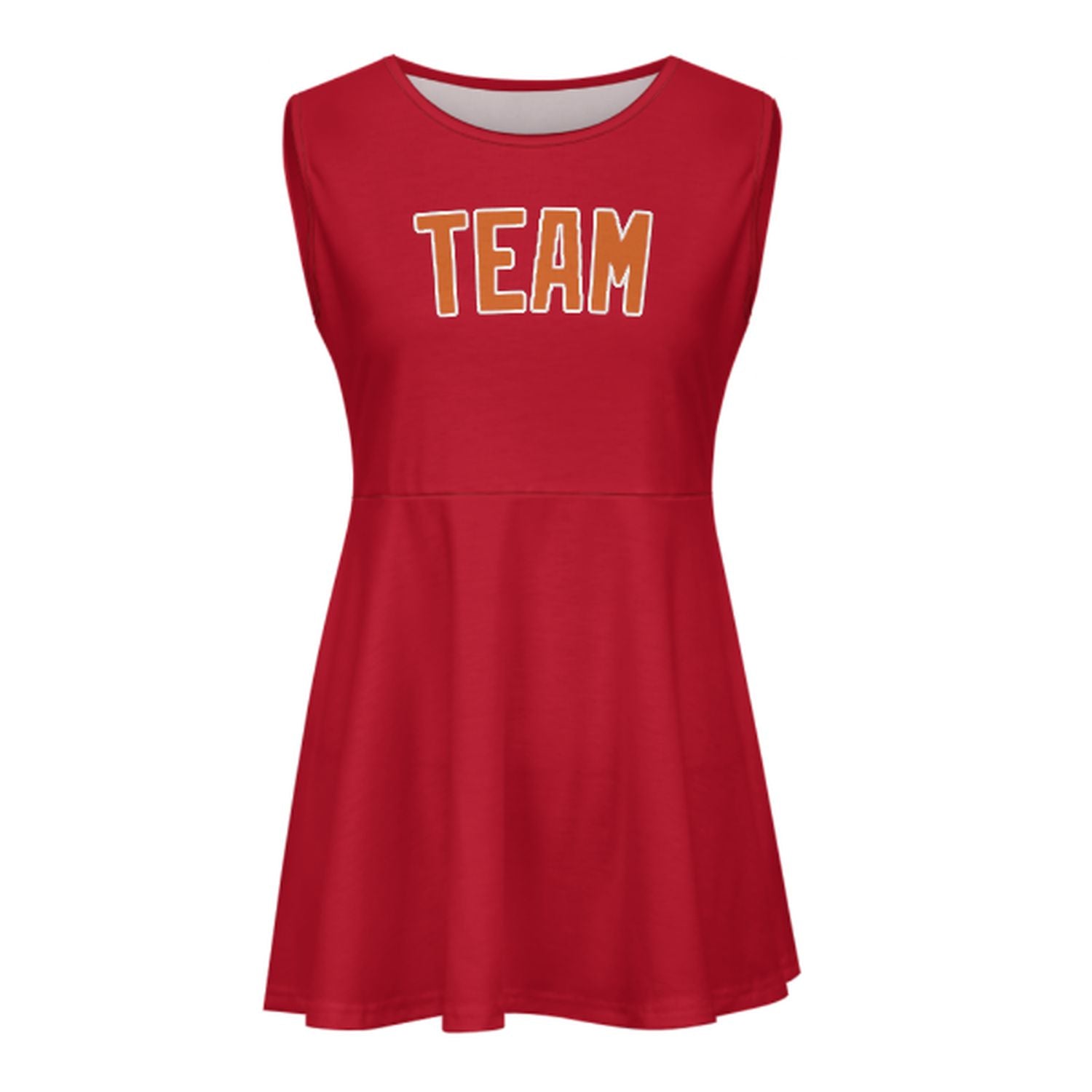 Maßgeschneidertes Rot Orange Cheerleader-Kleid