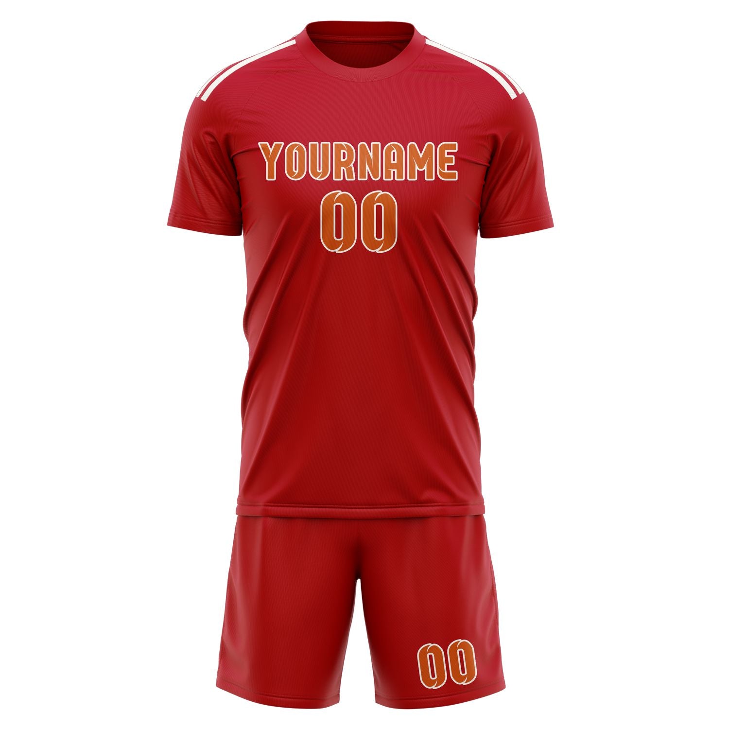 Maßgeschneidertes Professionelles Rot Orange Fußballtrikot-Set