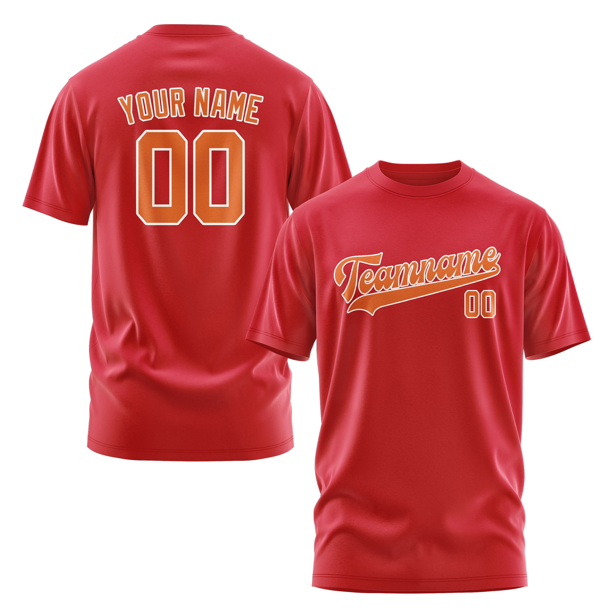 Maßgeschneidertes Rot Orange T-Shirt
