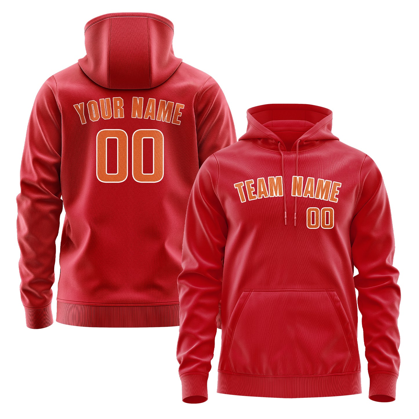 Maßgeschneidertes Rot Orange Hoodie