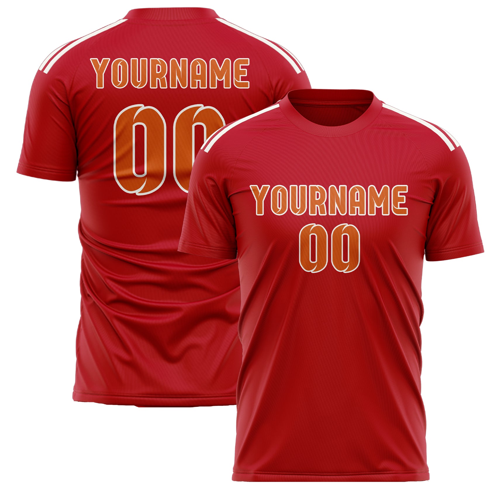 Benutzerdefiniertes Professionelles Rot Orange Fußballtrikot