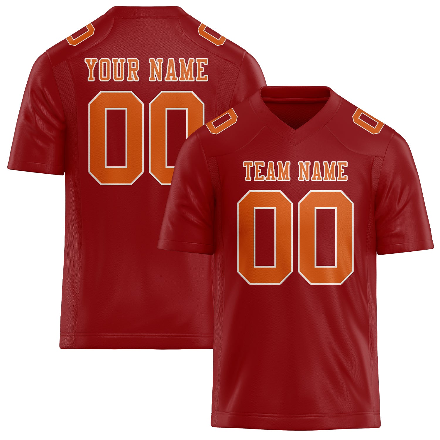 Maßgeschneidertes Professionelles Rot Orange Rugbytrikot