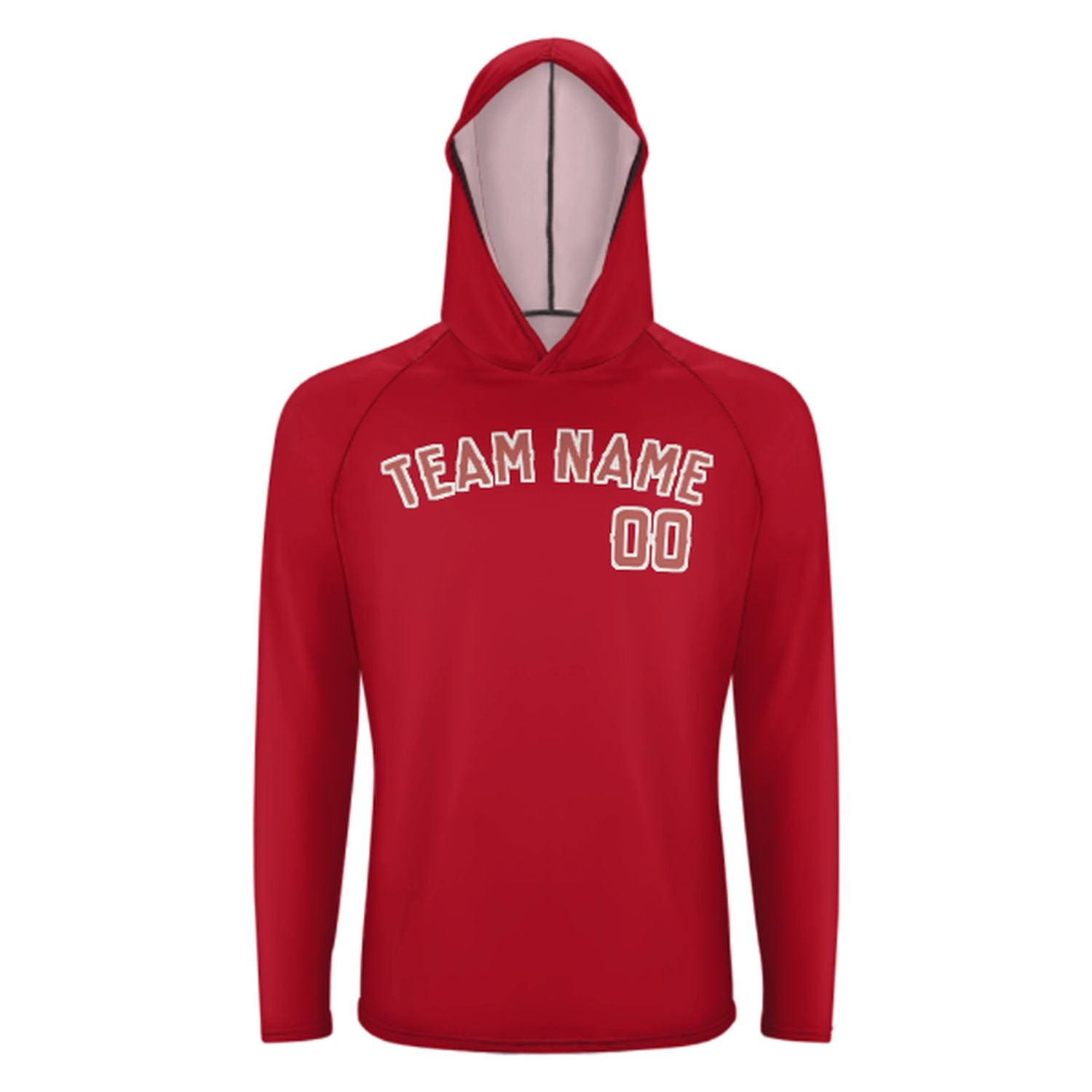 Maßgeschneidertes Rot Kupferrose UV-Hoodie