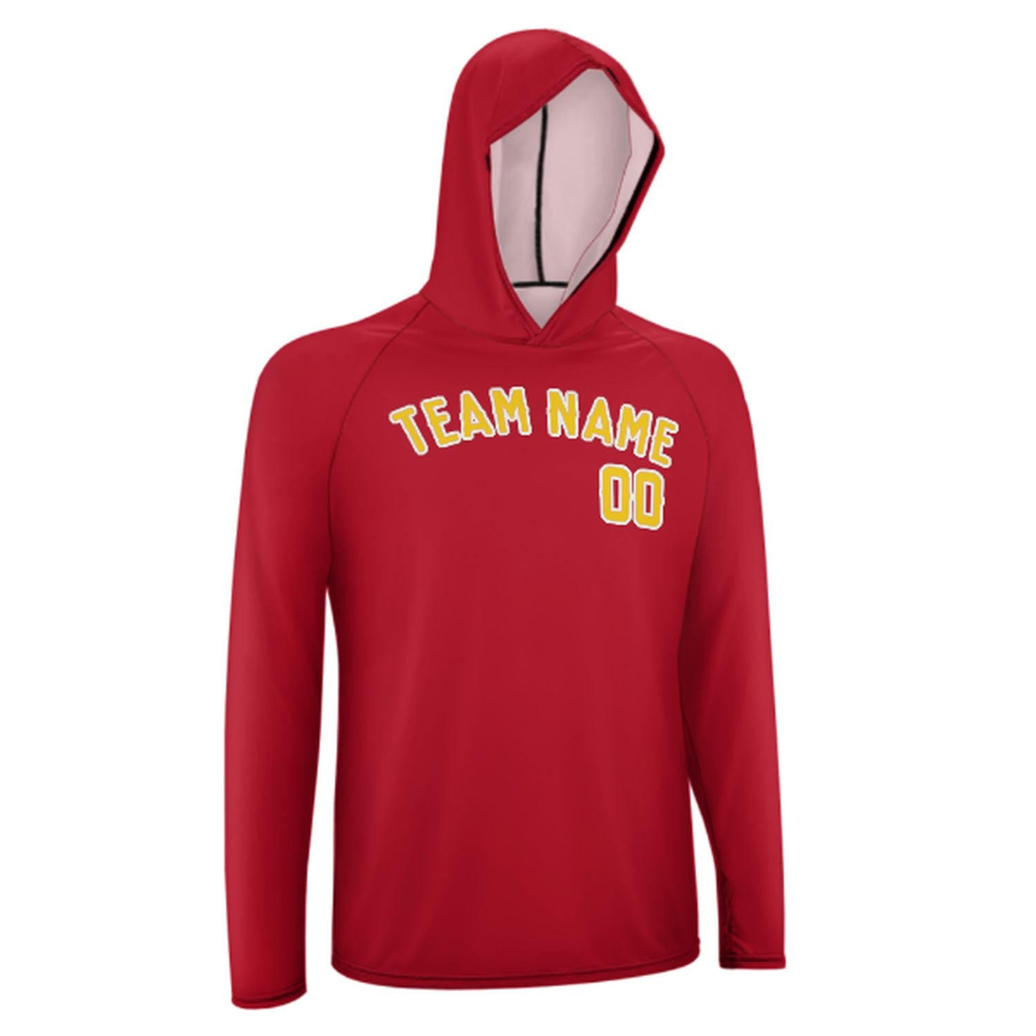 Maßgeschneidertes Rot Gold UV-Hoodie