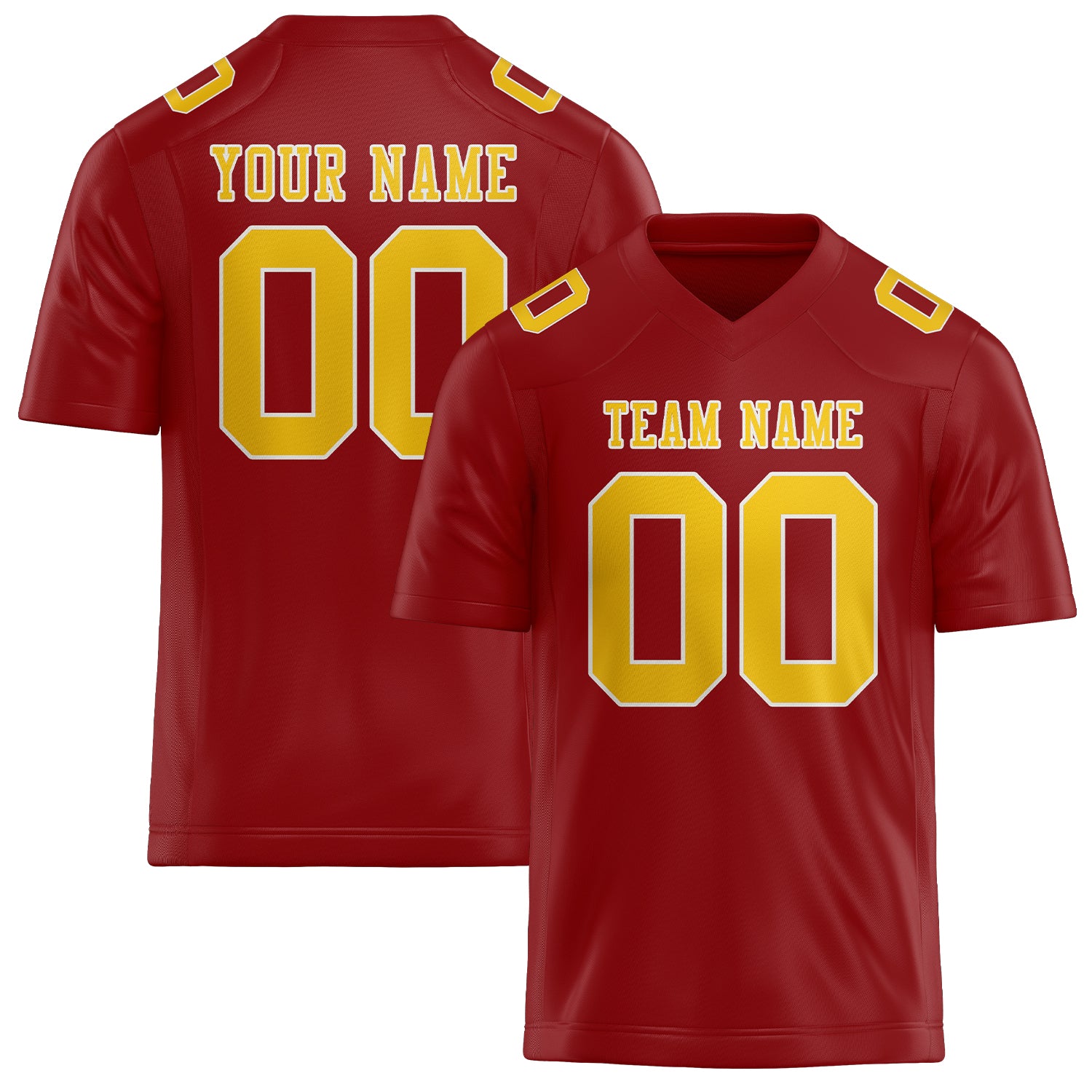 Maßgeschneidertes Professionelles Rot Gold Rugbytrikot