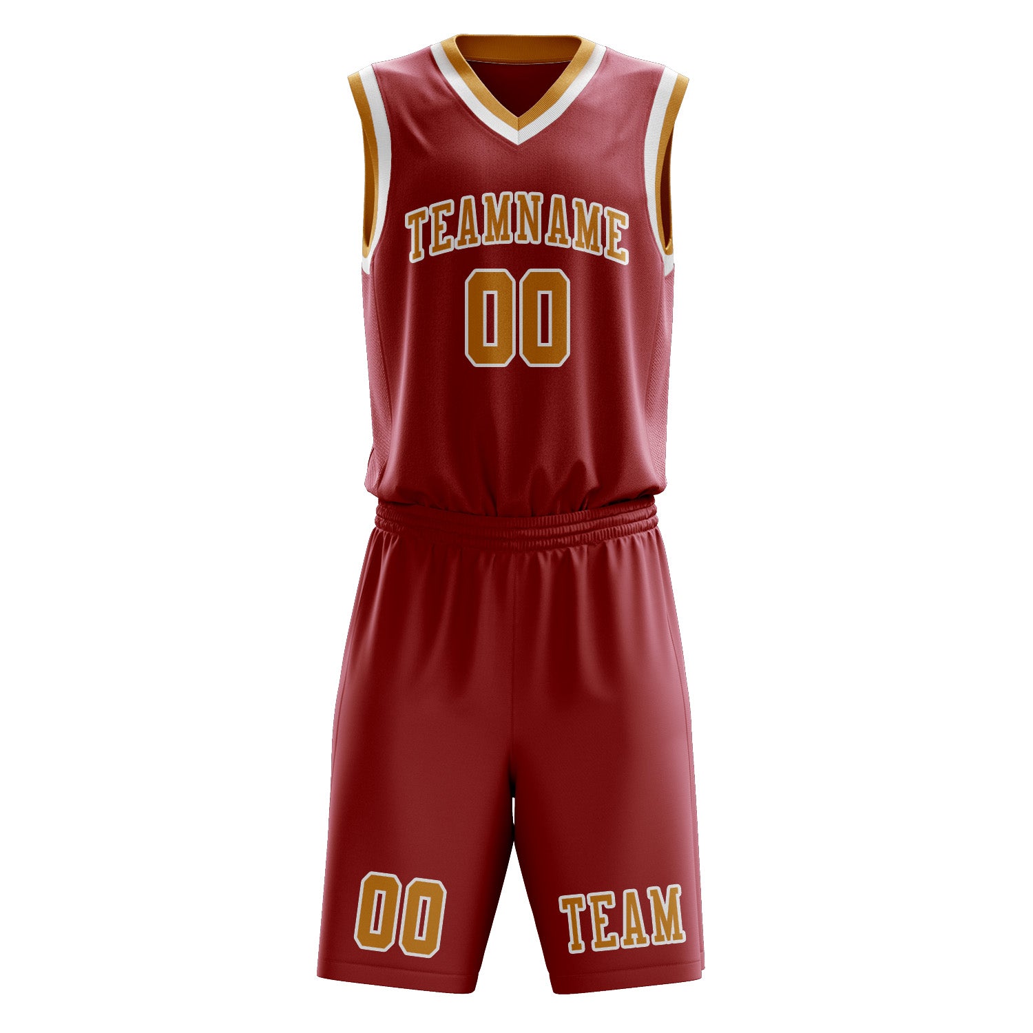 Benutzerdefiniertes Professionelles Rot Gelb Basketballtrikot-Set