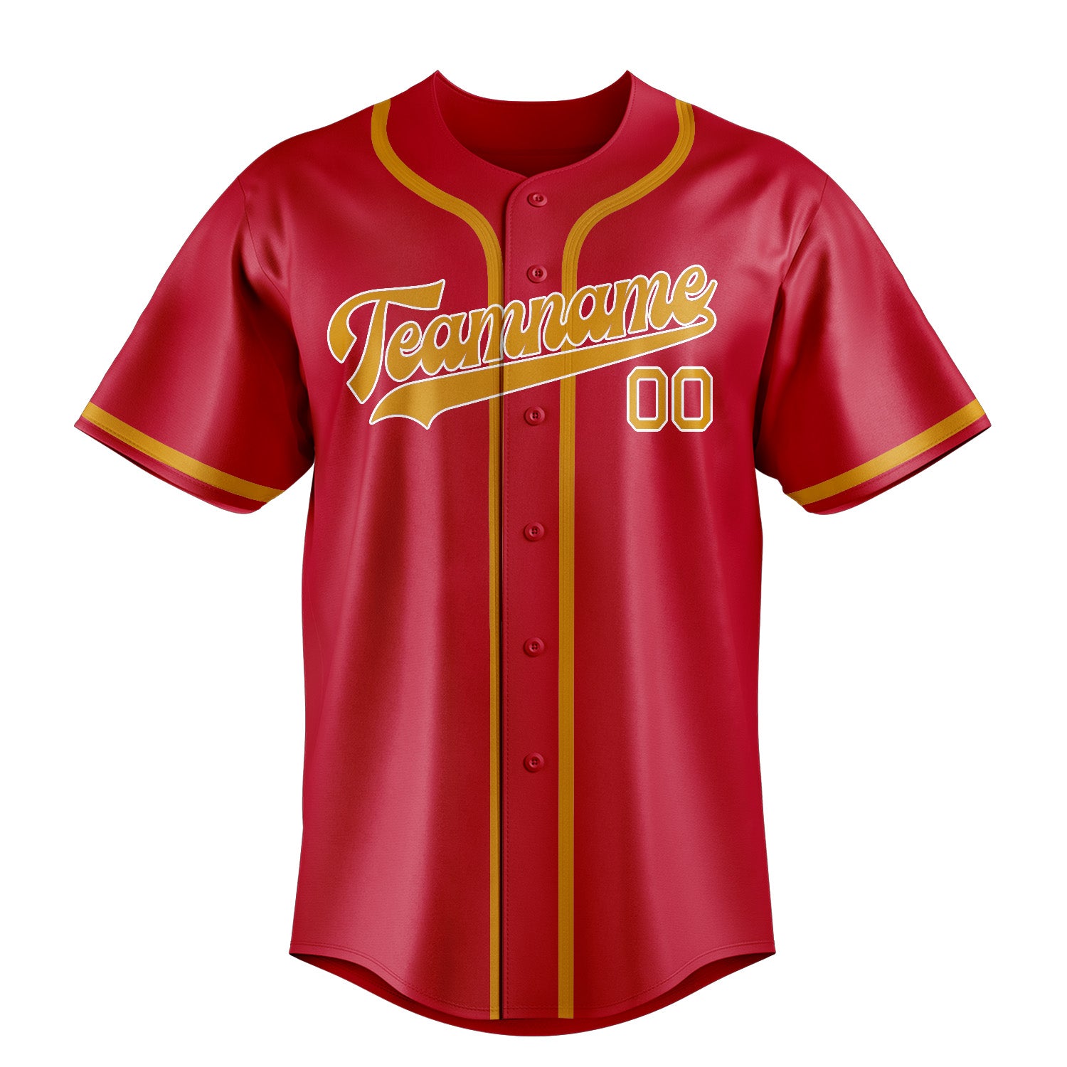 Benutzerdefiniertes Professionelles Rot Gelb Baseballtrikot