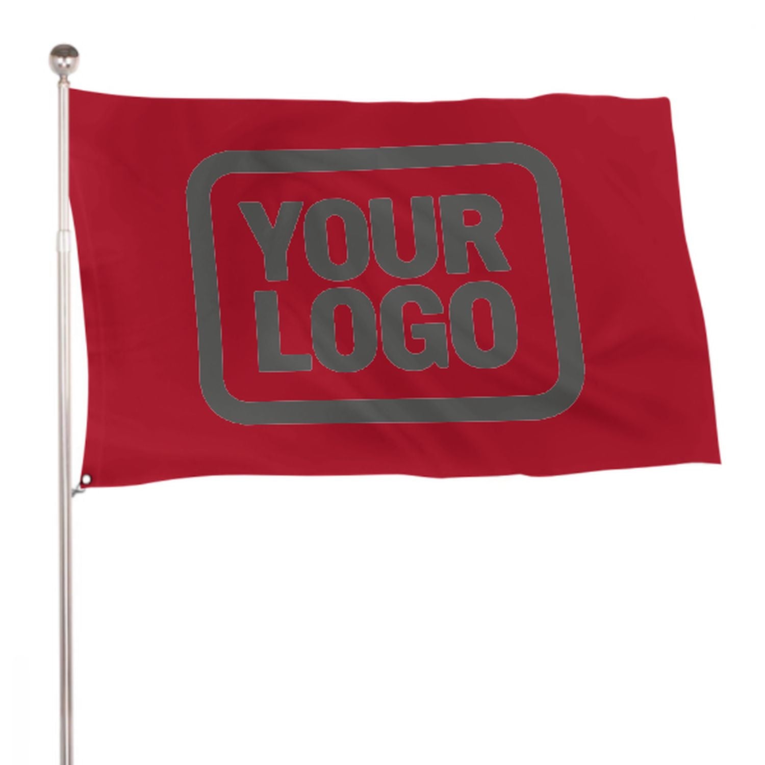 Maßgeschneidertes Rot Dunkelgrau Flagge