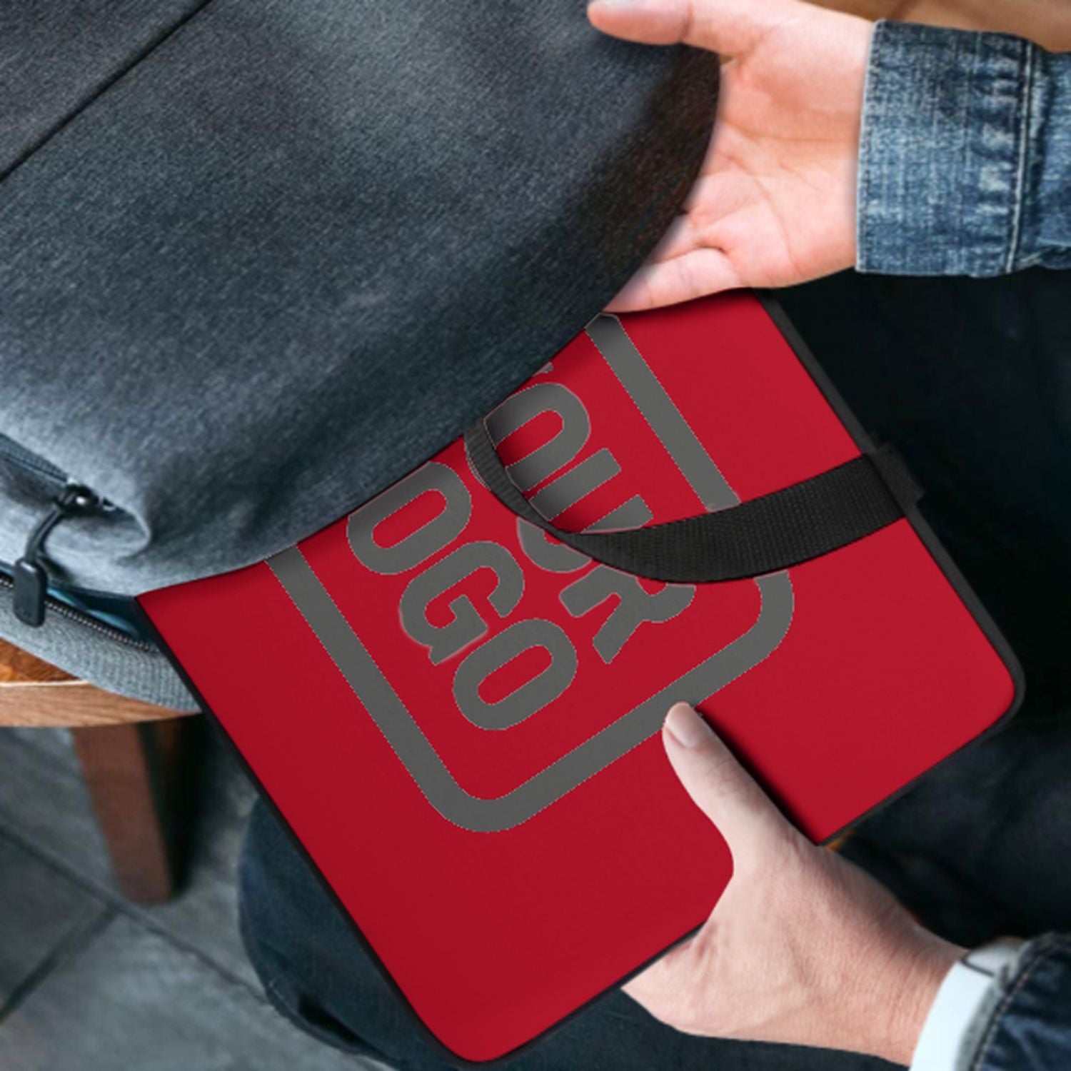 Maßgeschneidertes Rot Dark Grey Laptop Tasche