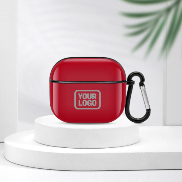 Maßgeschneidertes Rot Grau AirPods-Hülle (3. Generation)