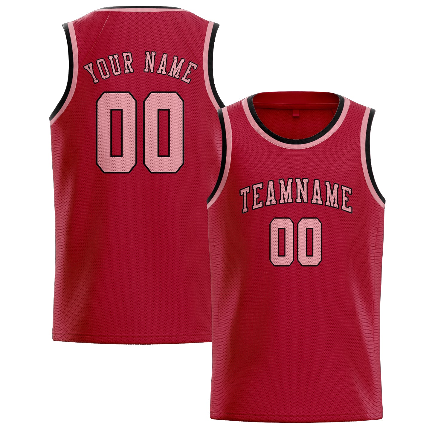Benutzerdefiniertes Professionelles Rot Rosa Basketballtrikot