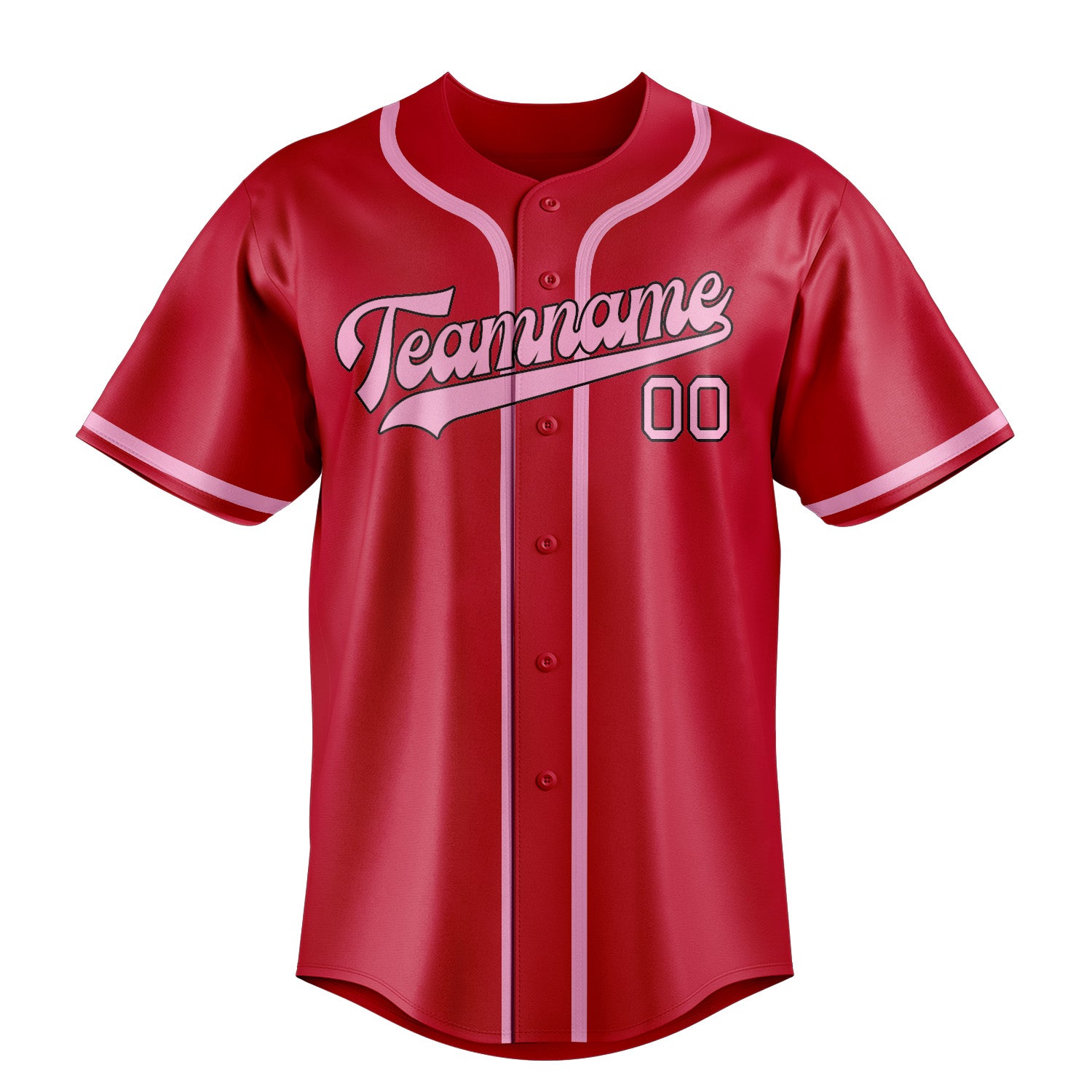 Benutzerdefiniertes Professionelles Rot Rosa Baseballtrikot