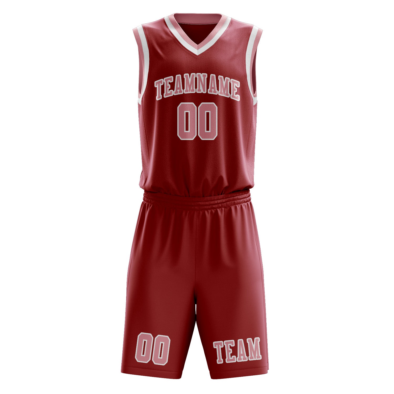Benutzerdefiniertes Professionelles Rot Rosa Basketballtrikot-Set