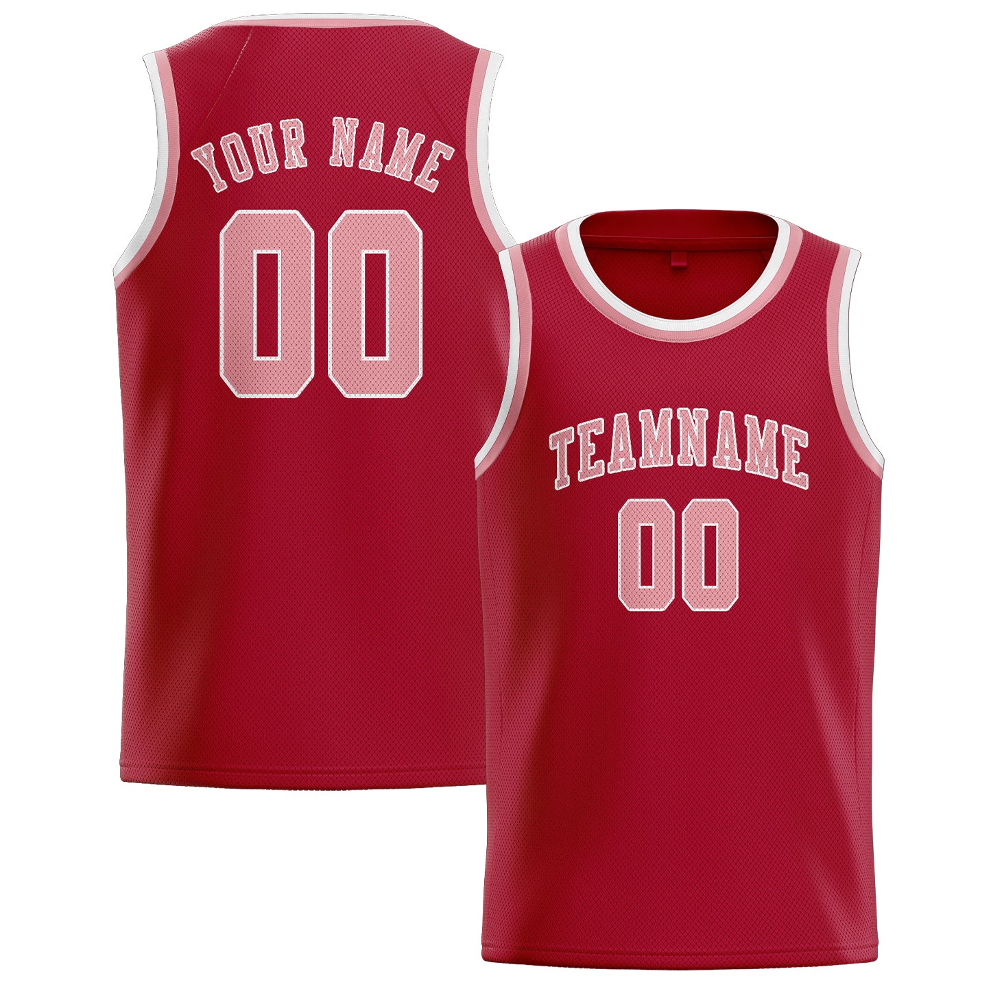 Benutzerdefiniertes Professionelles Rot Rosa Basketballtrikot