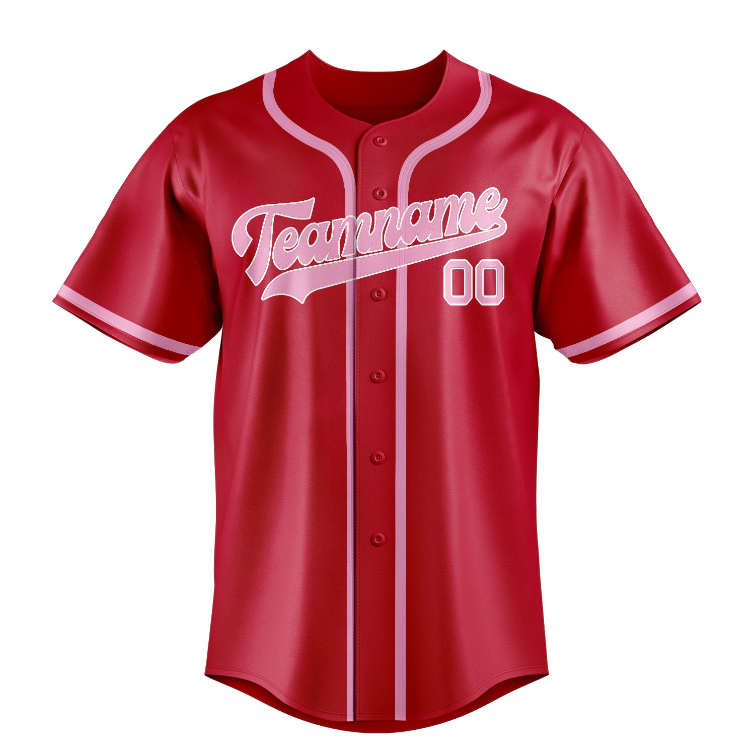 Benutzerdefiniertes Professionelles Rot Rosa Baseballtrikot