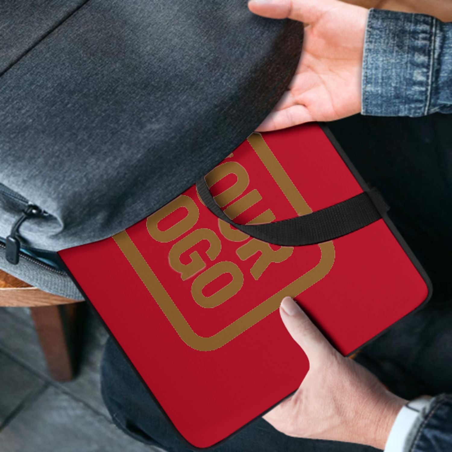 Maßgeschneidertes Rot Khaki Laptop Tasche