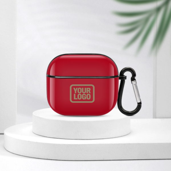 Maßgeschneidertes Rot Hellkhaki AirPods-Hülle (3. Generation)