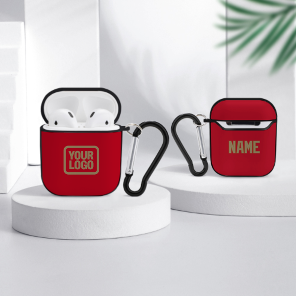 Maßgeschneidertes Rot Hellkhaki AirPods-Hülle