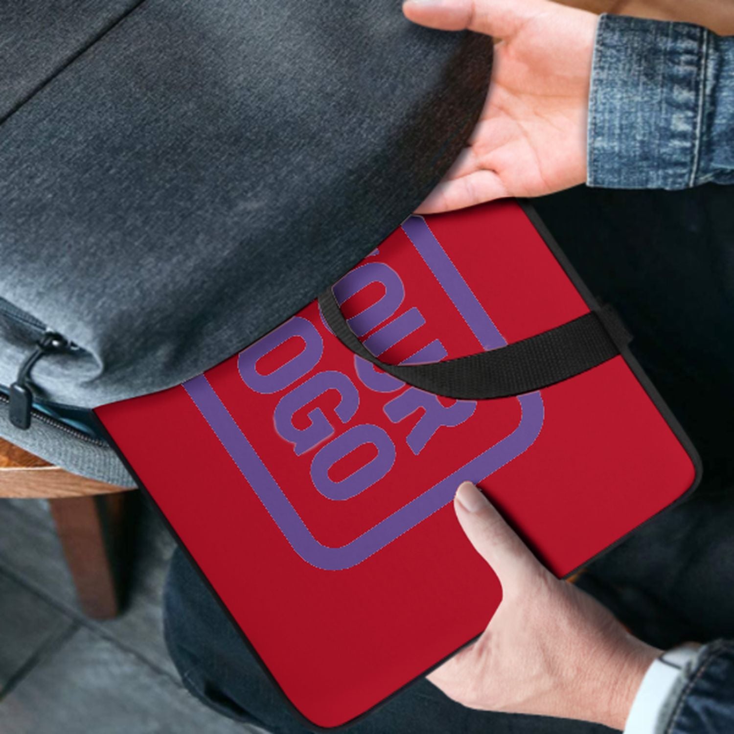 Maßgeschneidertes Rot Light Purple Laptop Tasche