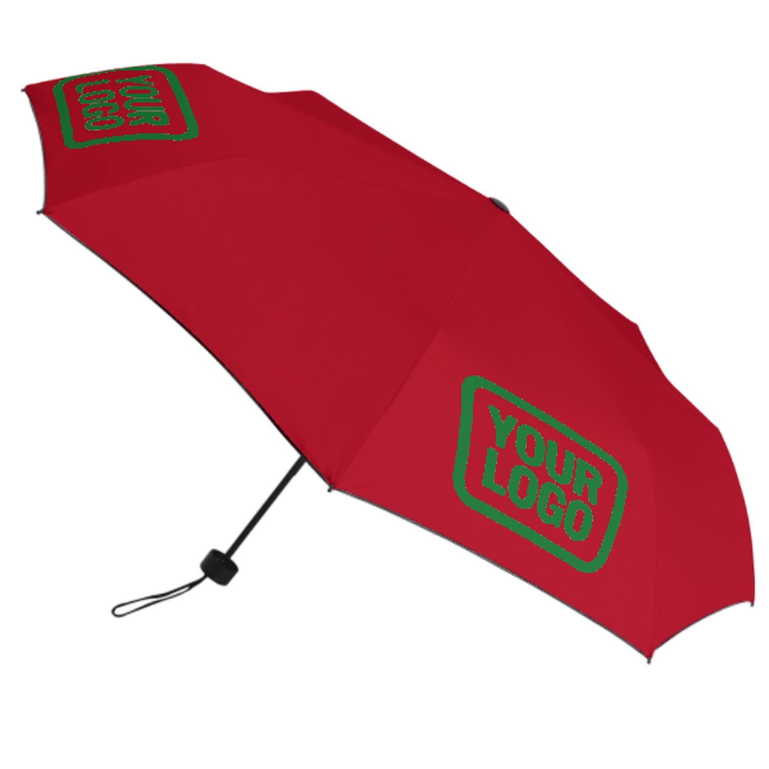 Maßgeschneidertes Rot Smaragdgrün Automatik-Regenschirm