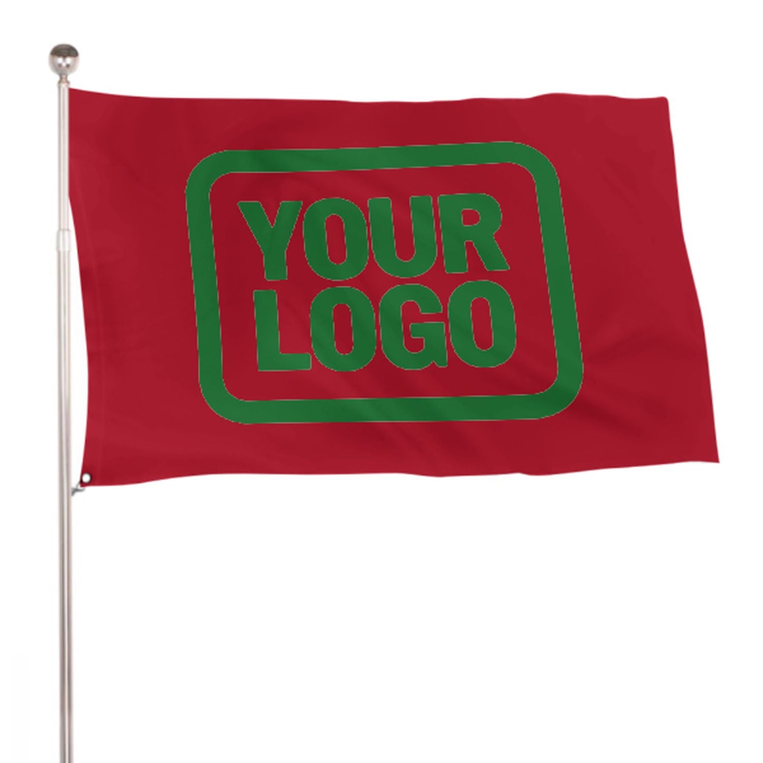 Maßgeschneidertes Rot Smaragdgrün Flagge