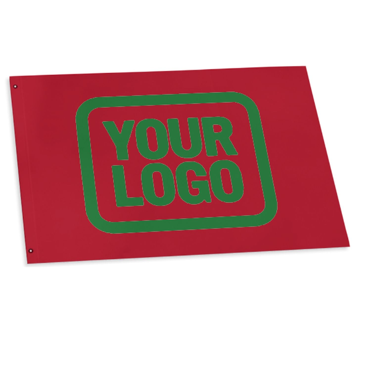 Maßgeschneidertes Rot Smaragdgrün Flagge
