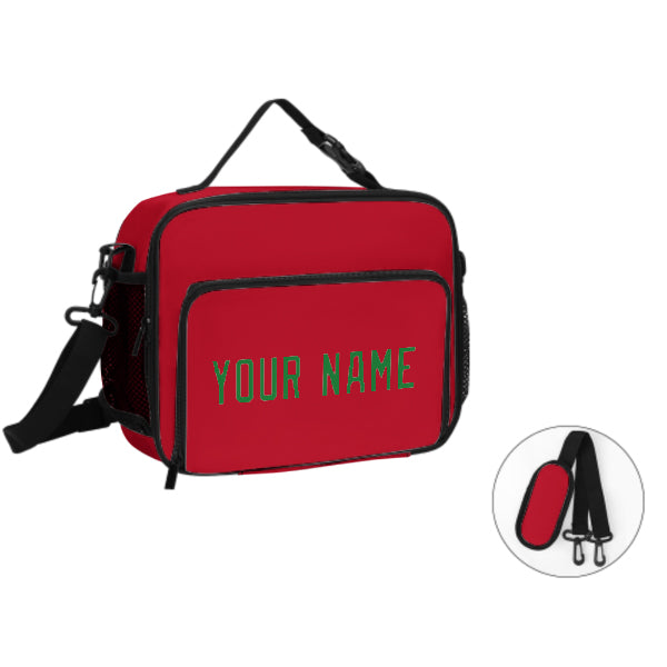 Maßgeschneidertes Rot Emerald Green Lunch-Tasche