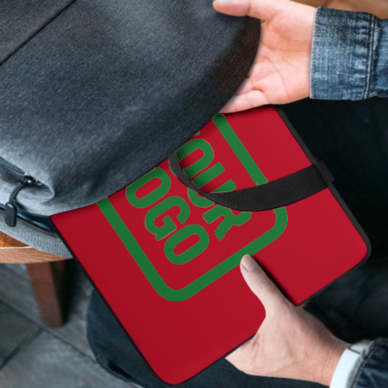 Maßgeschneidertes Rot Emerald Green Laptop Tasche