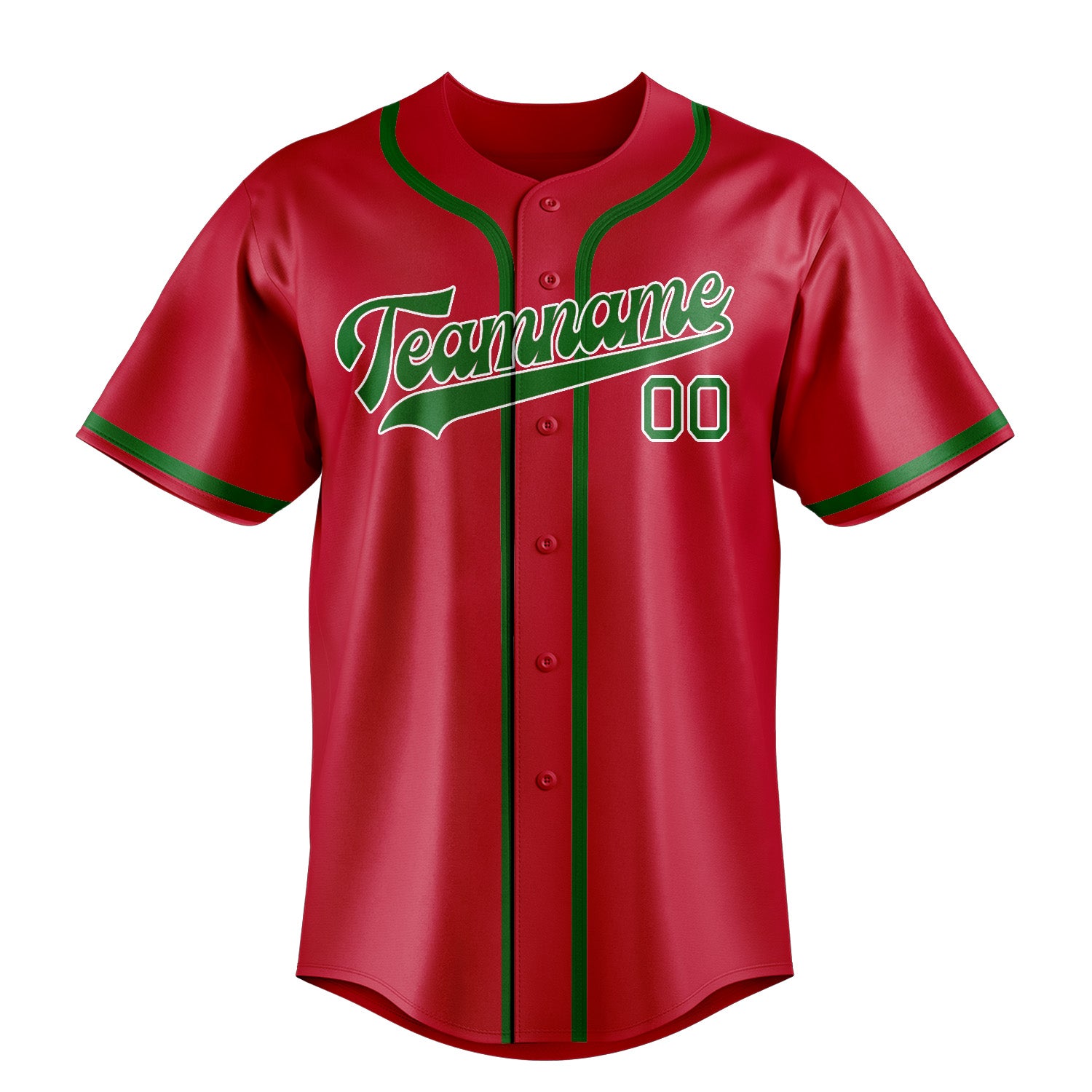 Benutzerdefiniertes Professionelles Rot Smaragdgrün Baseballtrikot