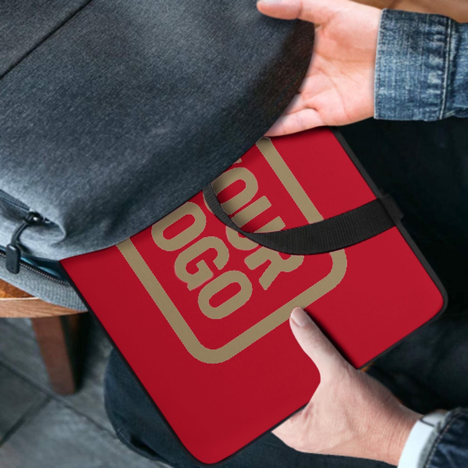 Maßgeschneidertes Rot Light Khaki Laptop Tasche