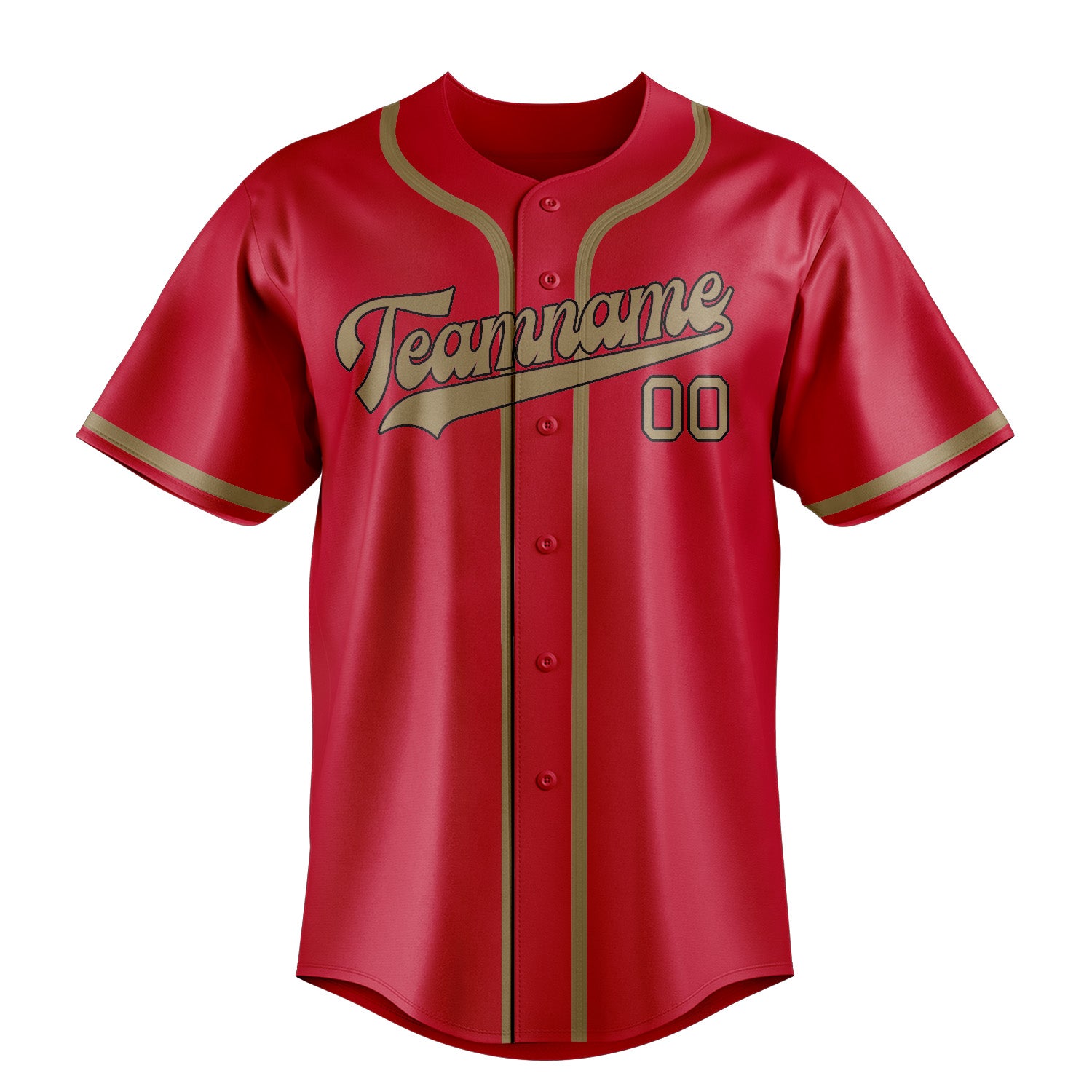 Benutzerdefiniertes Professionelles Rot Hellkhaki Baseballtrikot